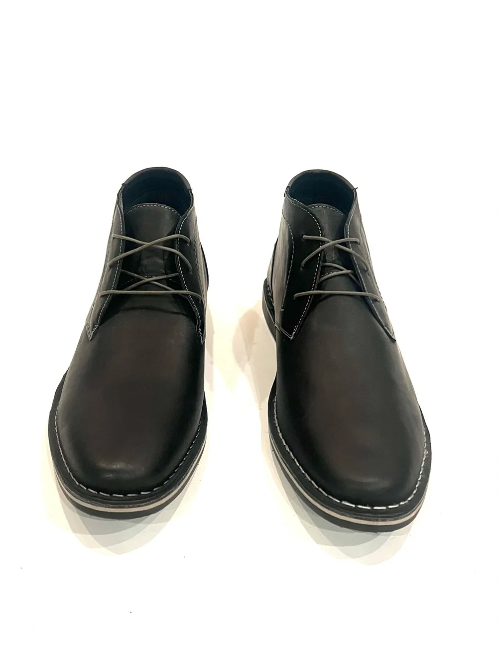 Steve Madden Harken Black Leather Chukka Lace Up Boots Mens 17 NEW